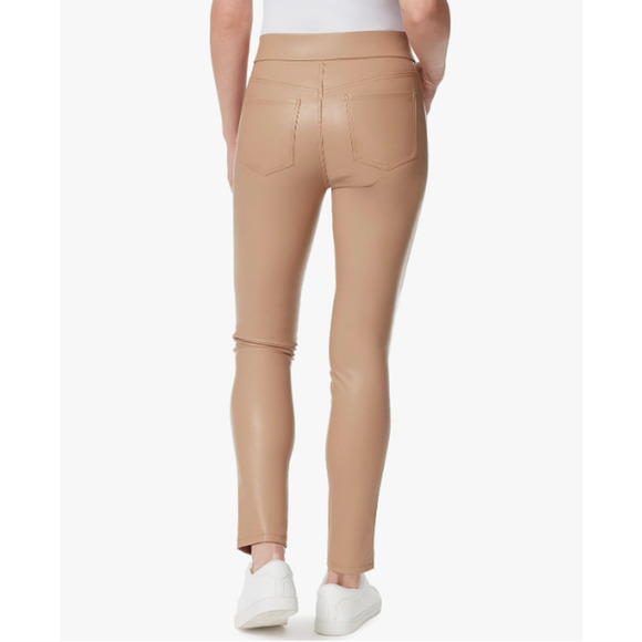 GLORIA VANDERBILT Avery Faux Leather Leggings 14 Tan Slim Pull on Skinny NWT - Picture 3 of 13